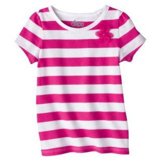 Circo Infant Toddler Girls Short Sleeve Striped Tee   So Pink 2T