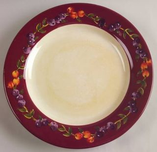 Oneida Tuscan Harvest Dinner Plate, Fine China Dinnerware   Fruit Vine On Red Ri