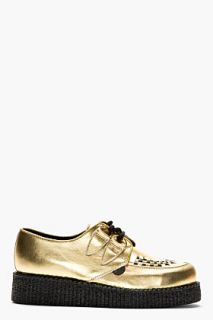 Underground Gold Leather Wulfrun Creeper Shoes