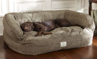 Lounger Deep Dish Dog Bed / Medium Dogs Up To 60 Lbs., Herringbone