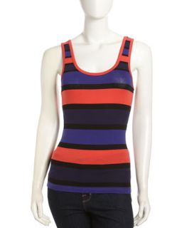 Striped Jersey Tank Top, Blue/Red