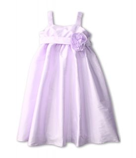 Us Angels Empire Dress w/ Sash of Fabric Flowers Girls Dress (Purple)