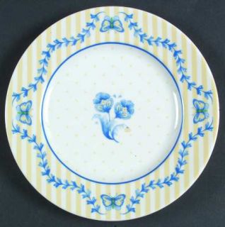 Sadek Katherine Salad/Dessert Plate, Fine China Dinnerware   V. Bradley,Blue&Yel