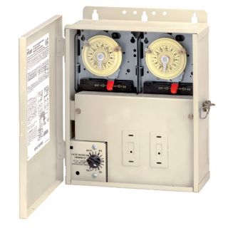 Intermatic PF1202T Timer, 240V Pool amp; Spa Control Panel w/ Dual 24Hour Mechanical Timer and Freeze Protection