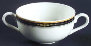 Mikasa Venice Flat Cream Soup Bowl, Fine China Dinnerware   Alumicron, Black,