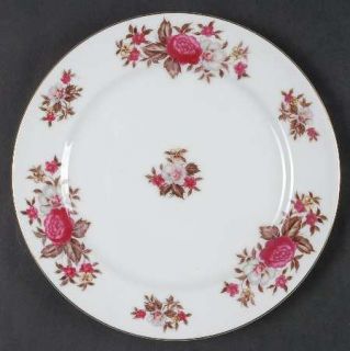 Regal (Japan) Rosedale Salad Plate, Fine China Dinnerware   Pink Roses, Yellow F