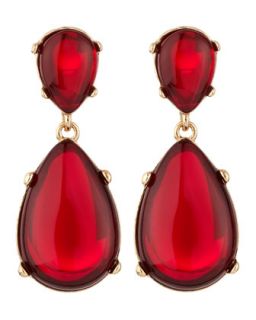 Teardrop Cabochon Earrings, Ruby Red