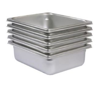 Polar Ware The Edge Sixth Size Steam Table Pan, 4 in Deep, Stainless Steel