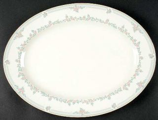 Pfaltzgraff Alexandra 14 Oval Serving Platter, Fine China Dinnerware   Bone,Pin