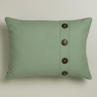 Wasabi Ribbed Lumbar Pillow with Buttons   World Market