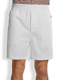 Marni Woven Cotton Shorts   White