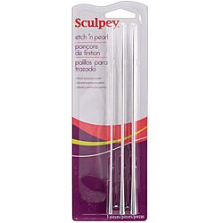 Sculpey Etch N Pearl 3 piece Tool Set (MetalClean with soap and waterDiameters 4 mm, 6 mm, 8 mmCaution Points are extremely sharp. Handle with care)