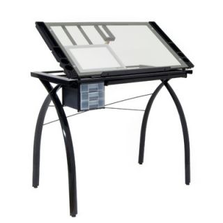 Studio Designs Futura Station Glass Drafting Table 10050 Color Black / Clear