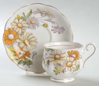 Royal Albert Flower Of The Month (Older, Hampton) Footed Cup & Saucer Set, Fine