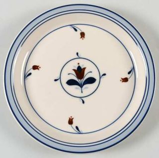 Epoch American Heritage Salad Plate, Fine China Dinnerware   Blue Band, Blue/Bro