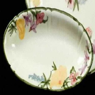Franciscan Wildflower Relish, Fine China Dinnerware   Floral,Scalloped,Green Tri