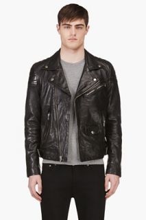 Blk Dnm Black Leather Biker Jacket
