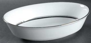 Noritake Galaxy 9 Oval Vegetable Bowl, Fine China Dinnerware   White, Platinum
