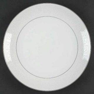 Mikasa Diplomat 11 Round Platter/Chop Plate, Fine China Dinnerware   White Scro