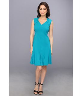 Calvin Klein Cap Sleeve Sheath Womens Dress (Green)