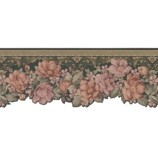 Brewster Mauve Floral Border Wallpaper (MauveDimensions 8 inches wide x 15 feet long Boy/Girl/Neutral NeutralTheme FloralsMaterials Solid sheet vinylCare instructions WashableHanging instructions PrepastedThe digital images we display have the most 