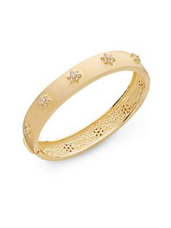 Flower Studded Bracelet   Gold