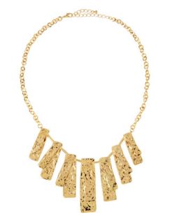 Golden Hammered Bib Necklace