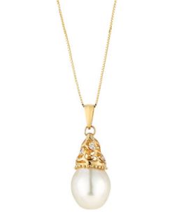 South Sea Pearl & Diamond Pendant Necklace