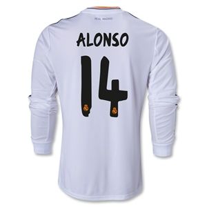 hidden Real Madrid 13/14 ALONSO LS Home Soccer Jersey