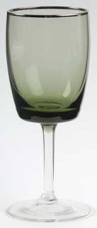 Gorham Spring Platinum Green Wine Glass   Stem #1548, Green/Platinum Trim