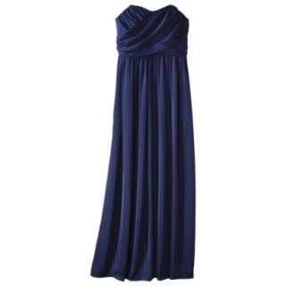TEVOLIO Womens Plus Size Satin Strapless Maxi Dress   Academy Blue   26W