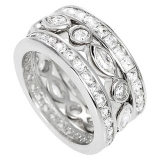 Tressa Collection Sterling Silver Cubic Zirconia 3 piece Bridal Ring Set  