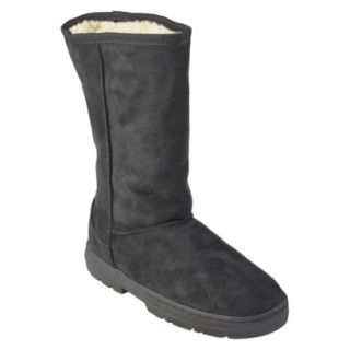 Womens Journee Collection Faux Suede Lug Sole Boot   Black (9)