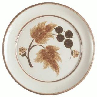 Denby Langley Cotswold Salad Plate, Fine China Dinnerware   Tan/Brown Plant, Rim