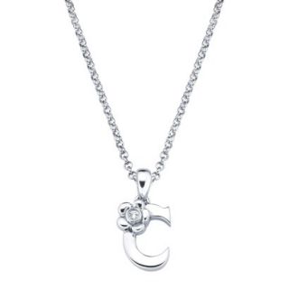 Little Diva Sterling Silver Diamond Accent Initial C Pendant Necklace   Silver