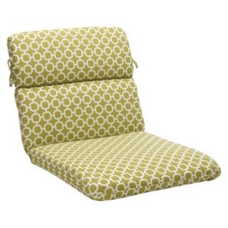 Outdoor Chair Cushion   Green/White Geometric