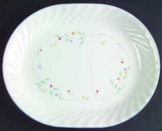 Corning English Meadow 12 Oval Serving Platter, Fine China Dinnerware   Swirl R