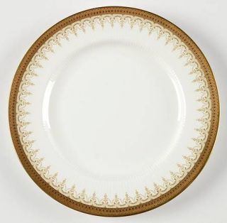 Royal Albert Athena Salad Plate, Fine China Dinnerware   Black Dots,Gold Band,Go