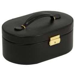 Chelsea Faux leather Oval Jewelry Box With Removable Travel Case