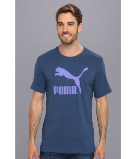 PUMA No. 1 Logo Tee Mens Short Sleeve Pullover (Blue)
