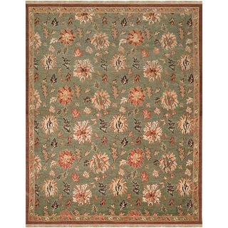 Hand knotted Legacy Green Wool Rug (6 X 9)