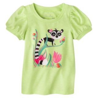 Cherokee Infant Toddler Girls Puff Sleeve Lemur Tee   Moth Green 2T