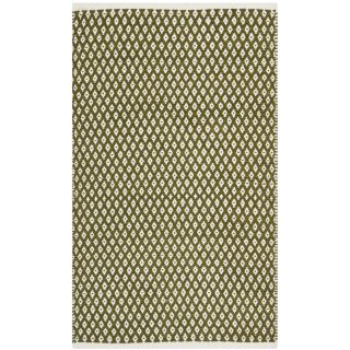 Hand loomed Moroccan Olive Cotton Rug (26 X 4)