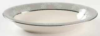 Castleton (USA) Lace 10 Oval Vegetable Bowl, Fine China Dinnerware   Pink & Whi