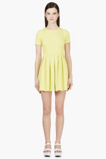 Opening Ceremony Chartreuse Ribbed A_line Dress