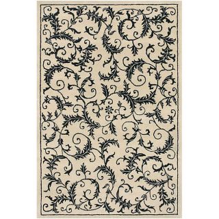 Hand tufted Mandara Black/ Ivory Rug (9 X 13) (IvoryPattern FloralMeasures 0.75 inch thickTip We recommend the use of a non skid pad to keep the rug in place on smooth surfaces.All rug sizes are approximate. Due to the difference of monitor colors, some