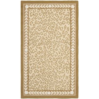 Hand hooked Chelsea Leopard Ivory Wool Rug (26 X 4)