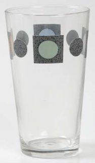 Epoch Zoom Highball Glass   Black Squares, Various Color Dots