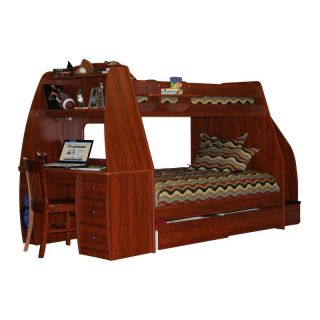 Enterprise Twin over Full Bunk Bed with Trundle / Desk / Stairway   BRG760 2