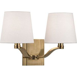 Hudson Valley HV 2462 AGB Clayton 2 Light Wall Sconce
